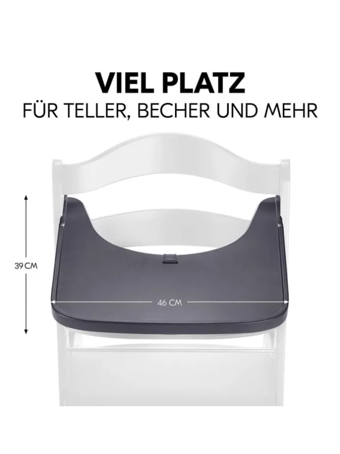 Essbrett & Tisch aus Holz für Alpha Hochstühle in grau,schwarz