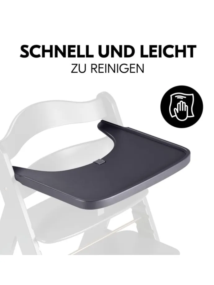 Essbrett & Tisch aus Holz für Alpha Hochstühle in grau,schwarz