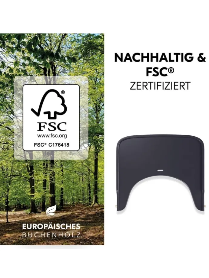 Essbrett & Tisch aus Holz für Alpha Hochstühle in grau,schwarz