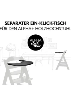 Essbrett und Tisch für Alpha Hochstuhl (Click in schwarz