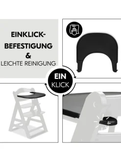Essbrett und Tisch für Alpha Hochstuhl (Click in schwarz