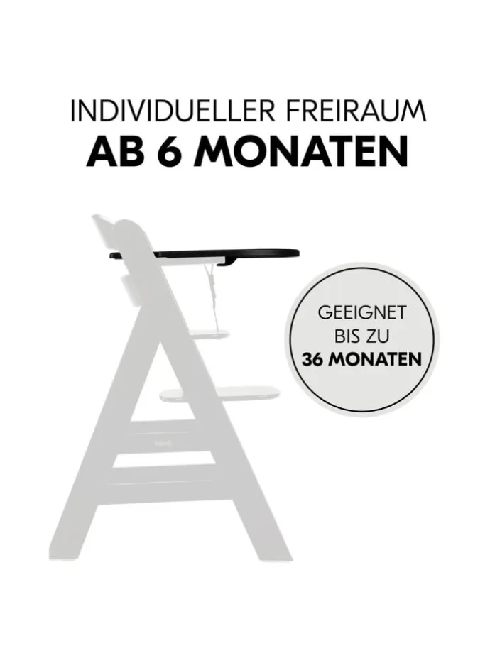 Essbrett und Tisch für Alpha Hochstuhl (Click in schwarz