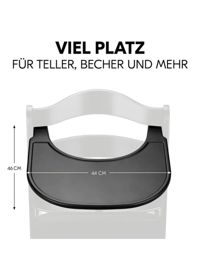 Essbrett und Tisch für Alpha Hochstuhl (Click in schwarz