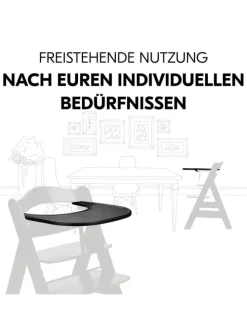 Essbrett und Tisch für Alpha Hochstuhl (Click in schwarz