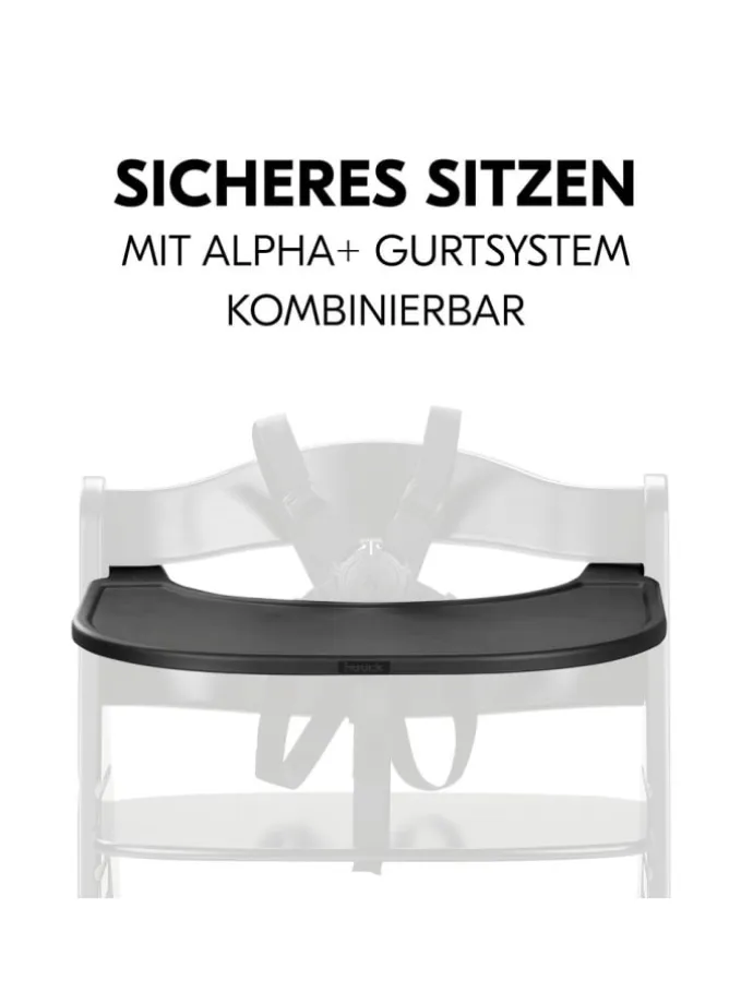 Essbrett und Tisch für Alpha Hochstuhl (Click in schwarz