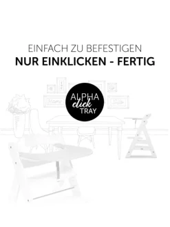 Essbrett und Tisch für Alpha Hochstuhl (Click in weiss