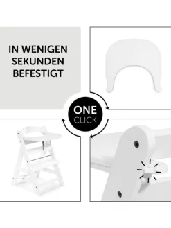 Essbrett und Tisch für Alpha Hochstuhl (Click in weiss