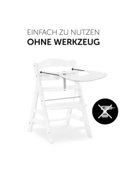 Essbrett und Tisch für Alpha Hochstuhl (Click in weiss