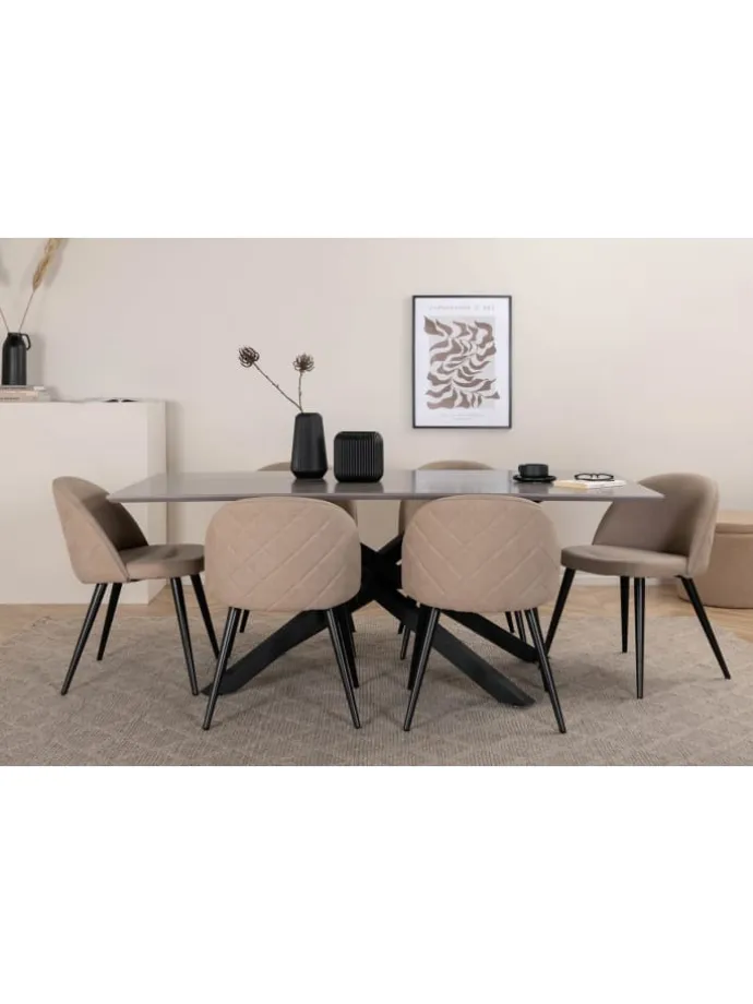Essgruppe Piazza 20 (7-teilig) Beige 90 x 180 cm