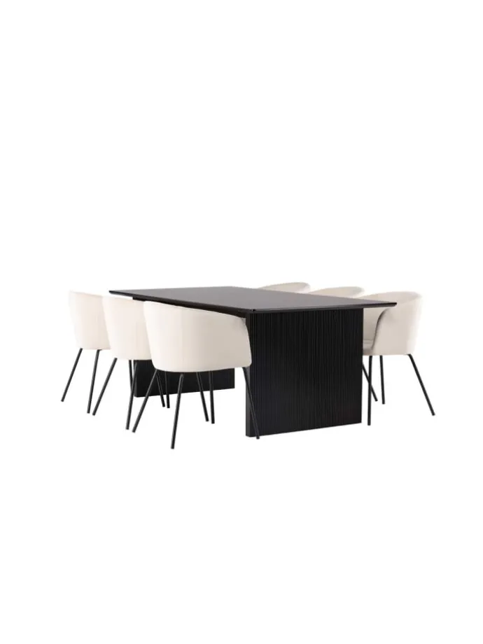Essgruppe Vail 1 ( 7-teilig) Schwarz 100 x 200 cm