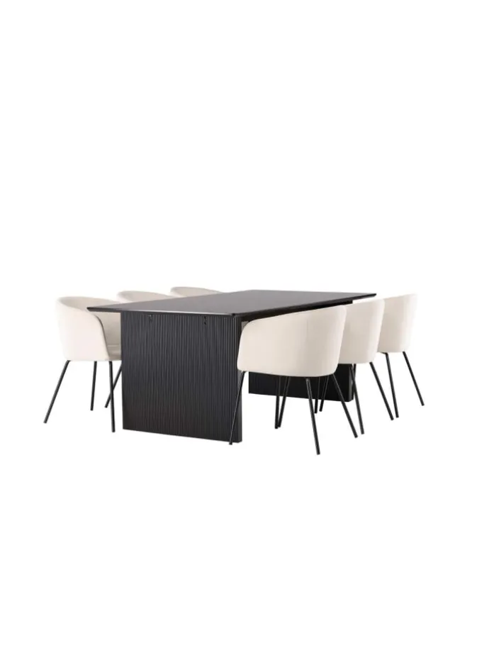 Essgruppe Vail 1 ( 7-teilig) Schwarz 100 x 200 cm