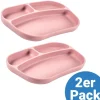 Esslern-Teller aus Silikon 2er Pack - Ro in rosa