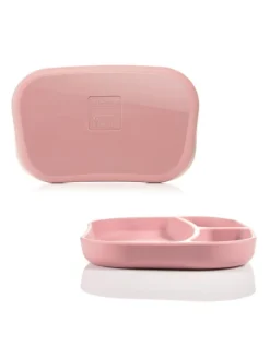 Esslern-Teller aus Silikon 2er Pack - Ro in rosa