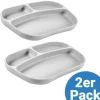 Esslern-Teller aus Silikon 2er Pack - Gr in grau