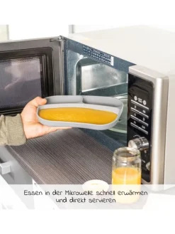 Esslern-Teller aus Silikon 2er Pack - Gr in grau