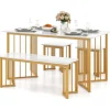 Esstisch Set 4-teilig in Weiß