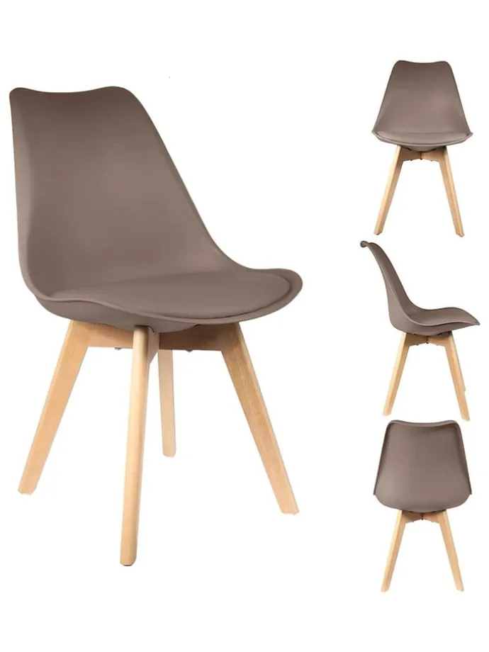 Esszimmerstuhl "Scandinave" in Taupe - (B)46 x (H)86,5 x (T)52 cm