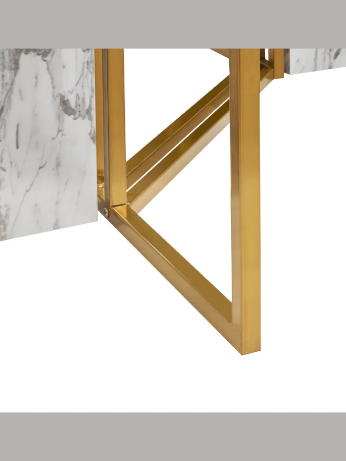Esszimmertisch CALCIO in Weiß/Schwarz/Gold - (W) 100 x (H) 77 x (L) 200 cm
