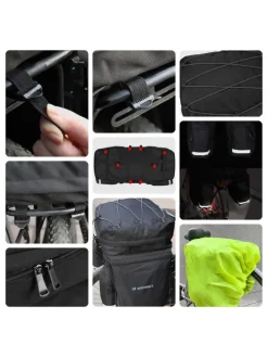 Fahrradgepäckträgertasche 60L mit Regenschutz