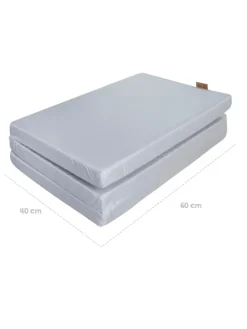Faltbare Reisebettmatratze 60 x 120 cm roba Style – hellgrau, mit Tasche