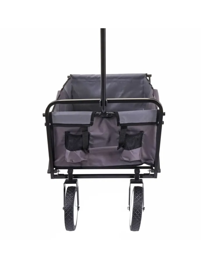 Faltbarer Bollerwagen E38, Ohne Dach/Hecktasche grau