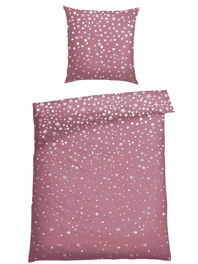 Feinbiber-Bettwäsche-Set "Runa" in Rosa