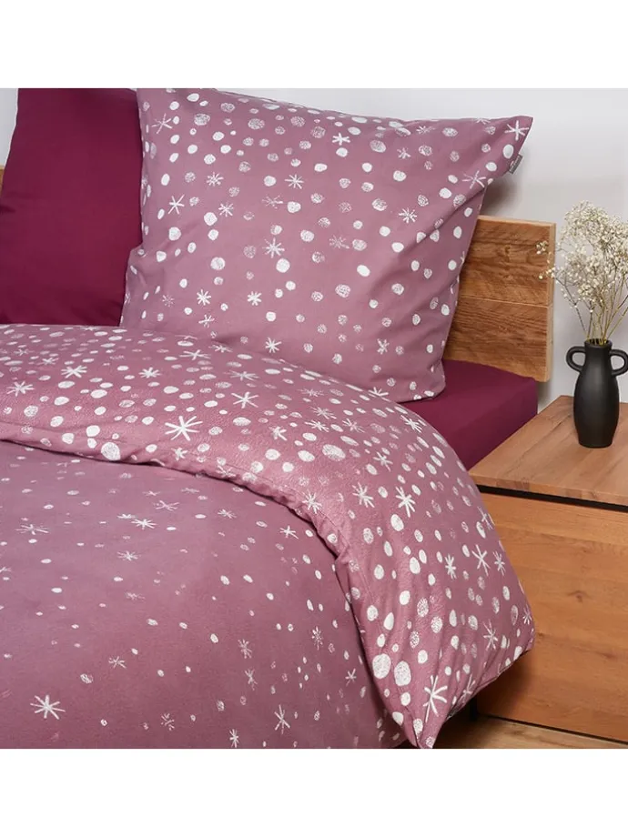 Feinbiber-Bettwäsche-Set "Runa" in Rosa