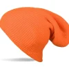 Feinstrick Beanie Mütze in Orange