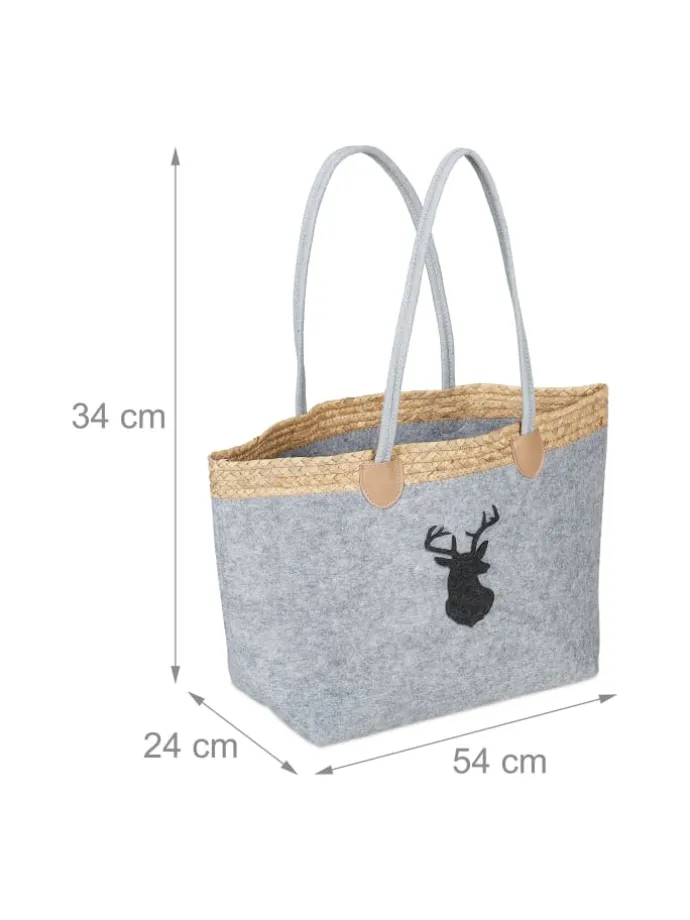 Filztasche "Hirsch" in Grau
