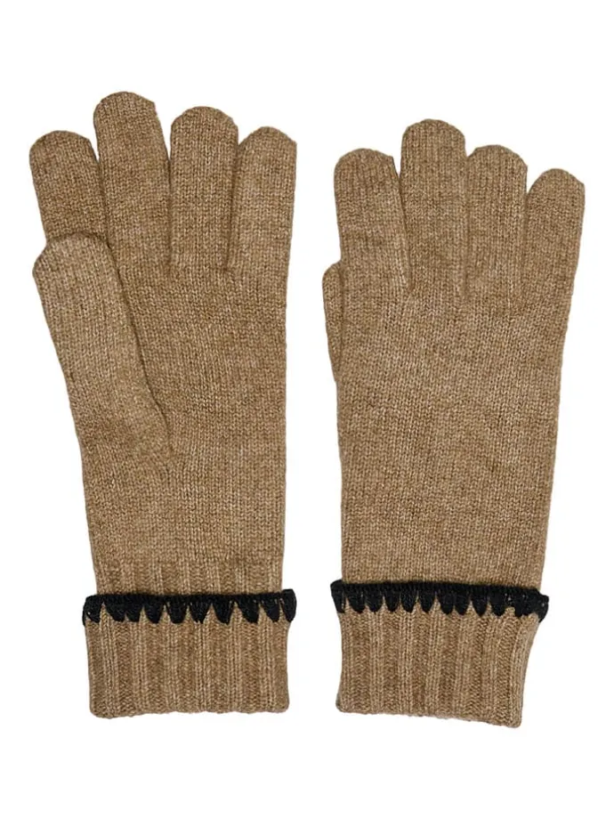 Fingerhandschuhe in Hellbraun