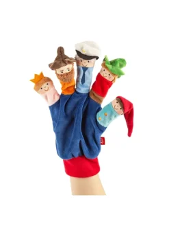 Fingerpuppen-Handschuh Räuber in dunkelblau/bunt