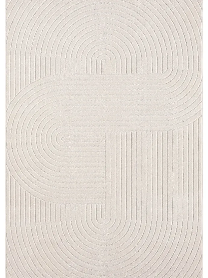 Flachgewebe Outdoor Teppich Santo Plus in Creme