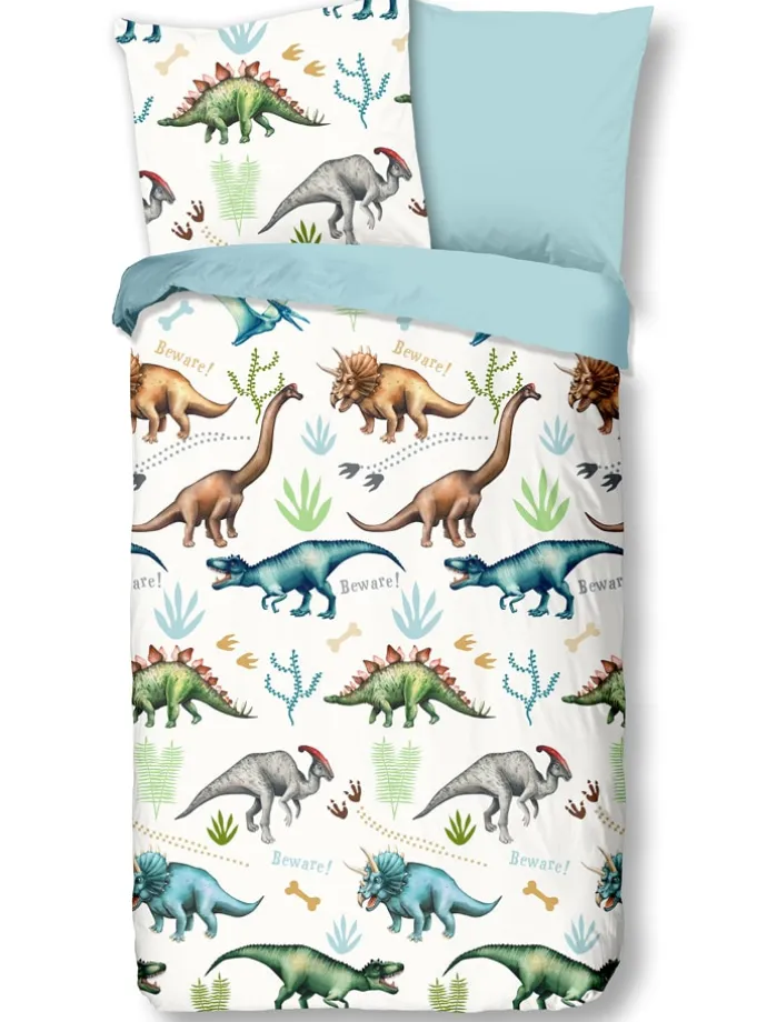 Flanell-Bettwäsche-Set "Dino" in Bunt