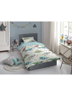 Flanell-Bettwäsche-Set "Dino" in Bunt