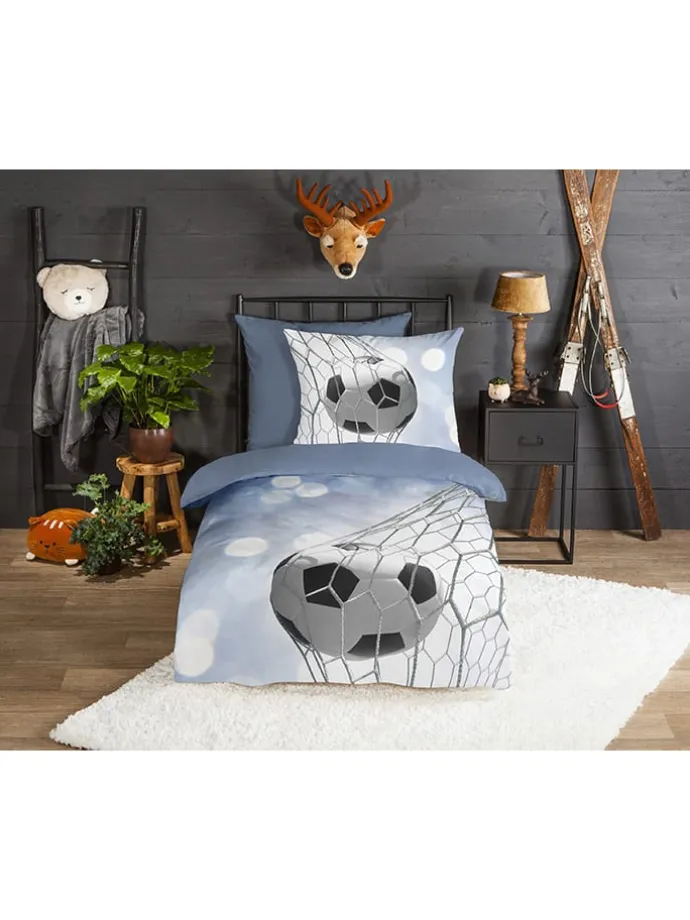 Flanell-Bettwäsche-Set "Tijmen" in Blau