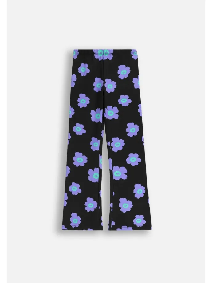 Flare-Leggings mit langem Hosenbein in schwarz