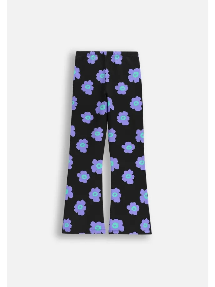 Flare-Leggings mit langem Hosenbein in schwarz