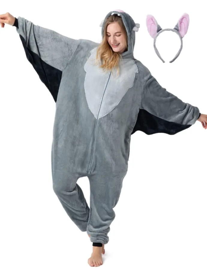 Fledermaus Kostüm Fasching in Anthrazit