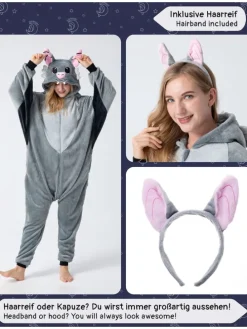 Fledermaus Kostüm Fasching in Anthrazit