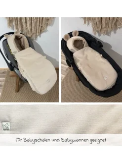 Fleece-Fußsack Hima für Babyschalen & Babywannen in braun