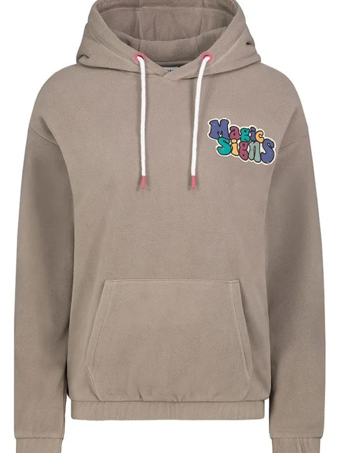 Fleecehoodie in Hellbraun