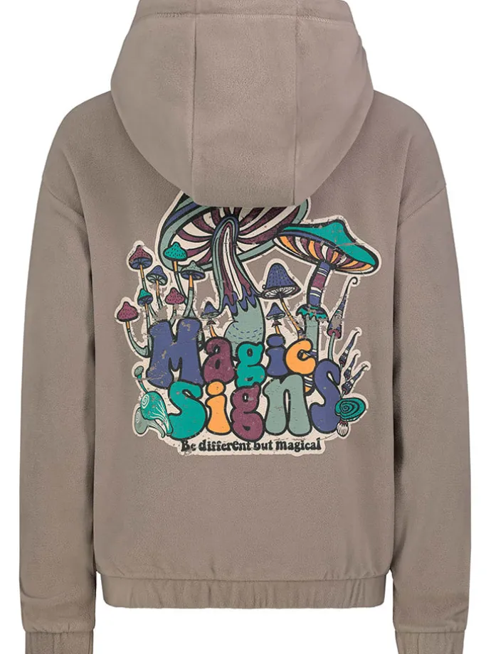 Fleecehoodie in Hellbraun