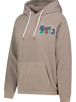 Fleecehoodie in Hellbraun