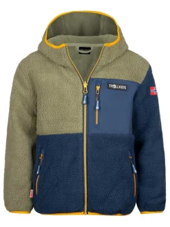 Fleecejacke "Aurlandsfjord" in Khaki/ Dunkelblau