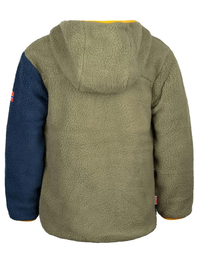 Fleecejacke "Aurlandsfjord" in Khaki/ Dunkelblau
