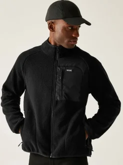 Fleecejacke "Frankie Borg" in Schwarz