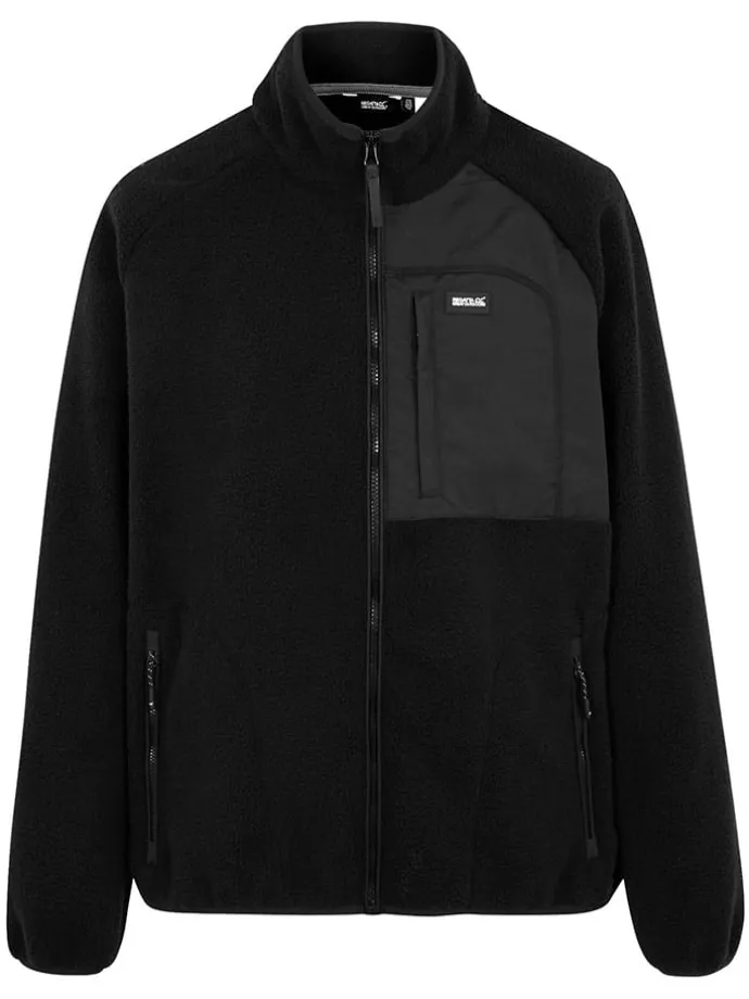 Fleecejacke "Frankie Borg" in Schwarz