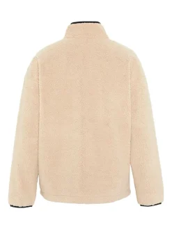 Fleecejacke in Beige/ Schwarz