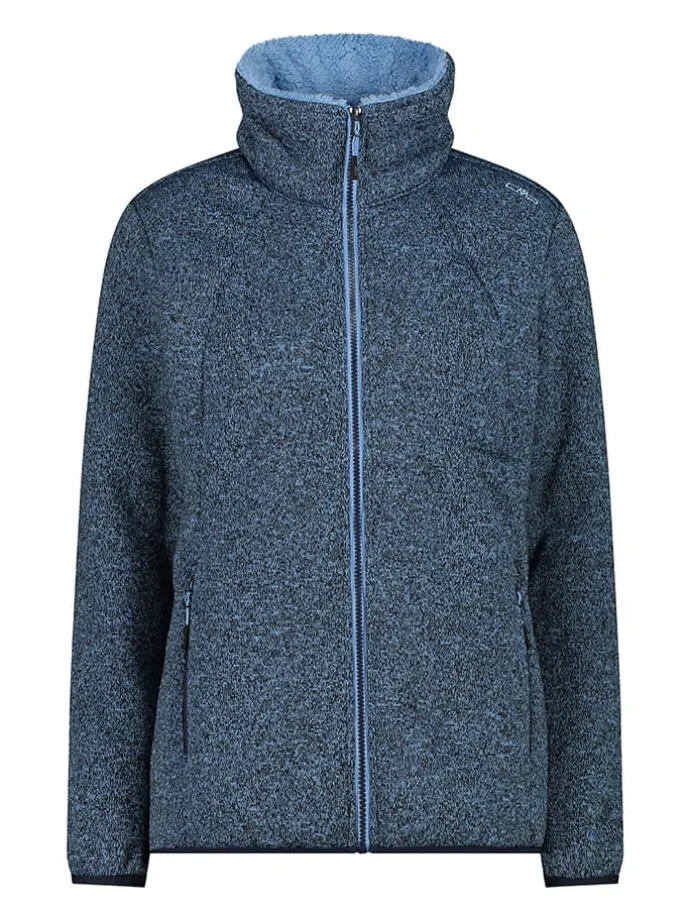 Fleecejacke in Blau/ Schwarz