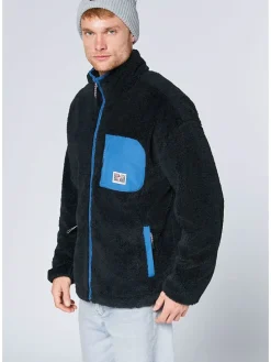 Fleecejacke in Dunkelblau/ Blau